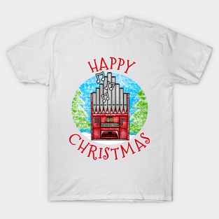 Christmas Organ Church Organist Musician Xmas 2022 T-Shirt